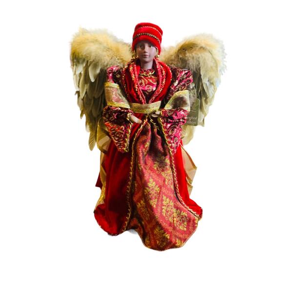 Santa's Workshop Diva Angel Tree Topper Red 16" Christmas Holiday - Picture 2 of 12